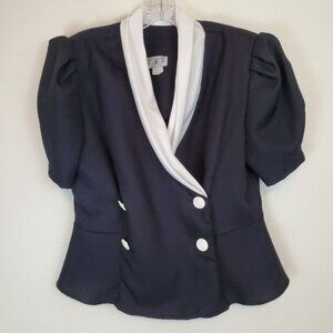 Vintage 80's or 90's double breasted short sleeved career blazer